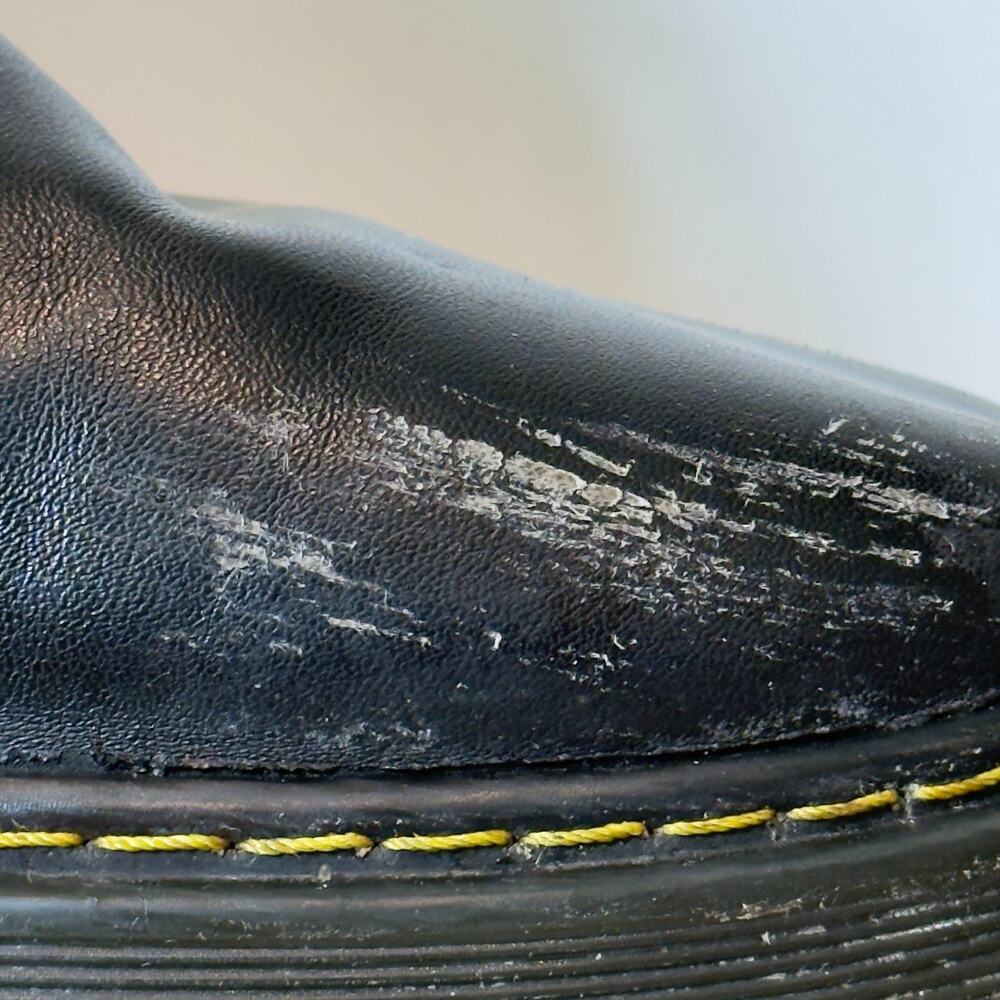 Dr Martens Zavala J Womens 7.5 Black Leather Combat Boots Lace Up Bouncing Sole - Picture 3 of 8